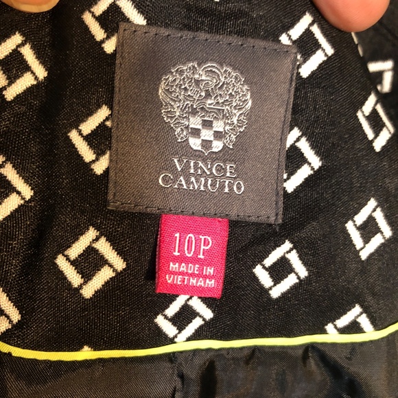 Classic VINCE CAMUTO Signature 2 Button Blazer Suit Jacket~2P~Black/White~Preppy - Picture 9 of 10